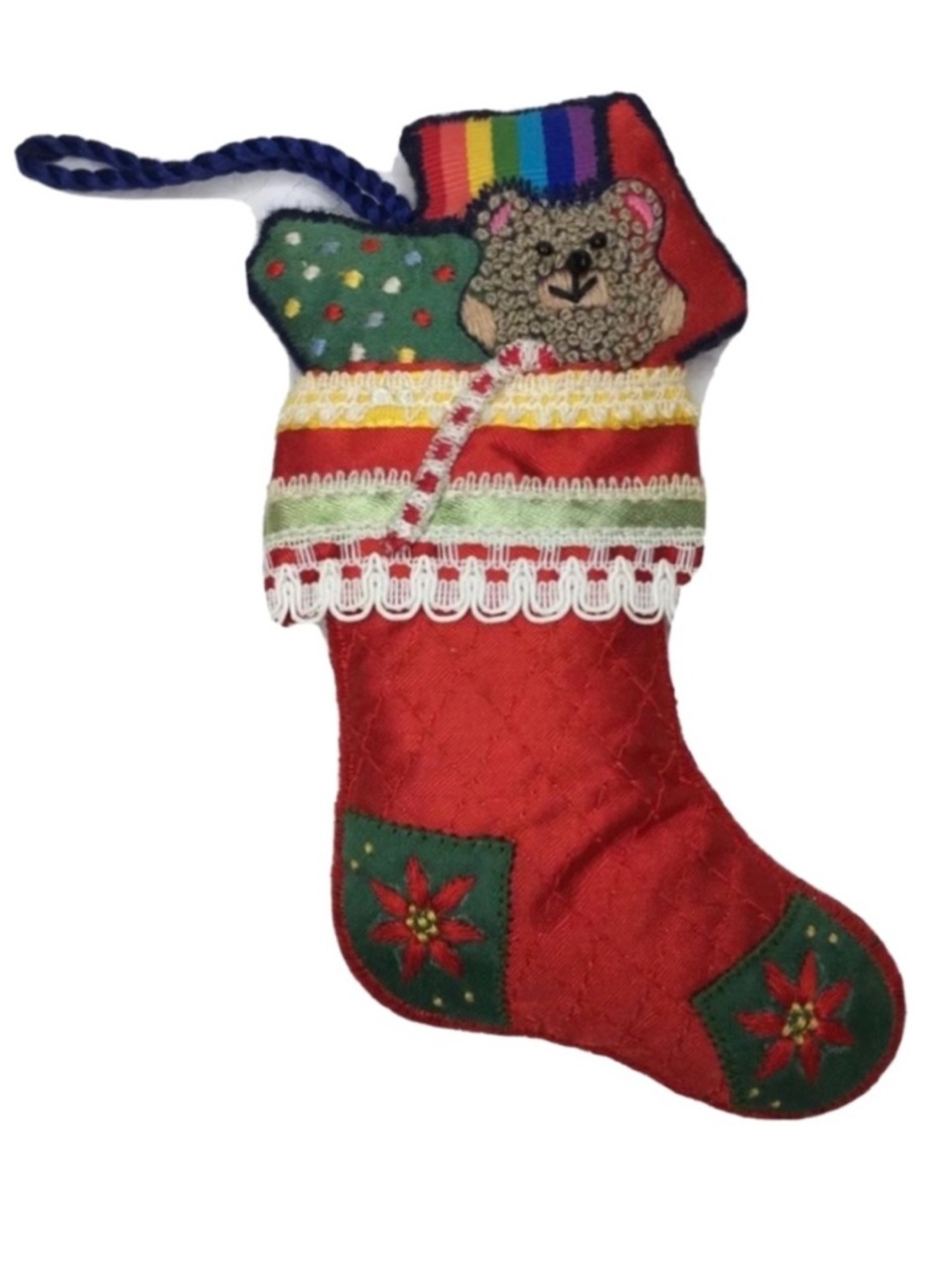 Hallmark 1983 Embroidered Stocking Christmas Ornament (NWT)